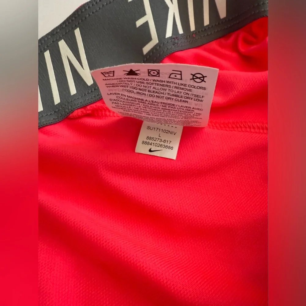 Nike Women's Dri Fit Neon Pink Athletic Shorts - Large - Picture 3 of 4